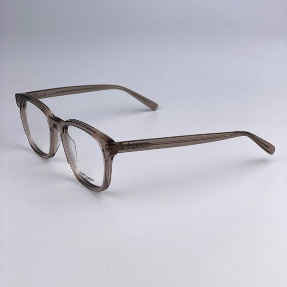 Saint Laurent SL459 004 Eyeglasses Transparent Light Brown Rounded Oval Men - Picture 5 of 10